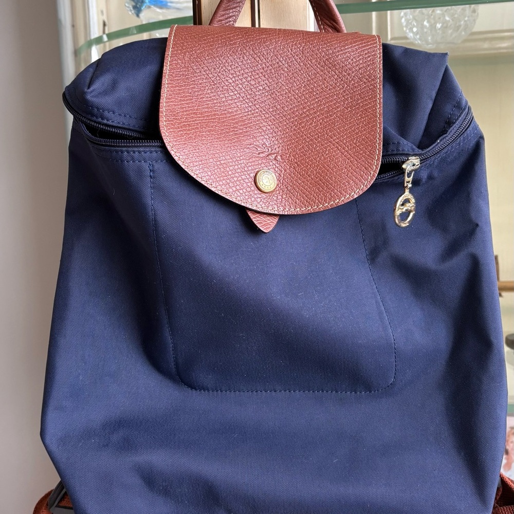 Longchamp Navy Nylon Backpack